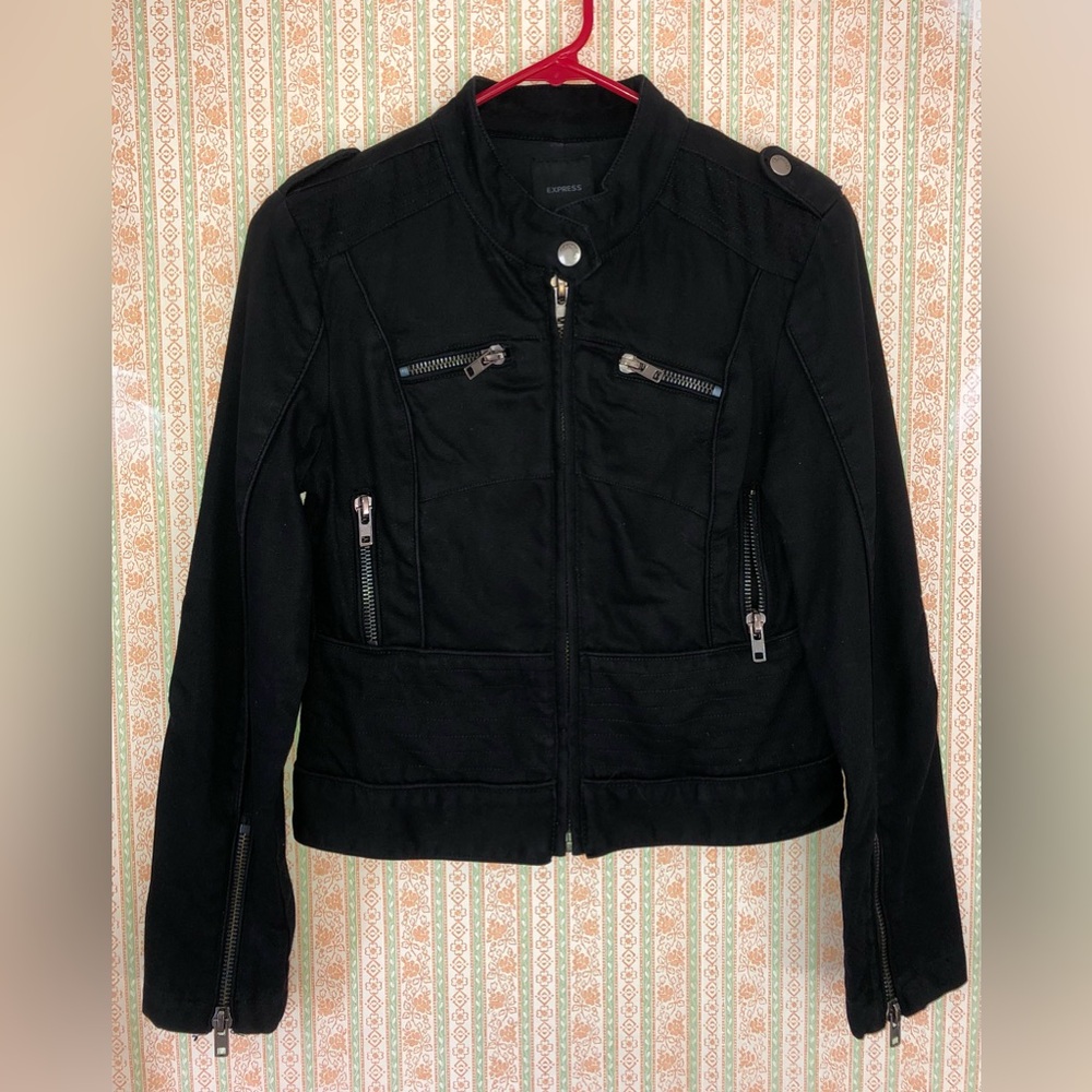 Express Black Denim Jacket - Size XS